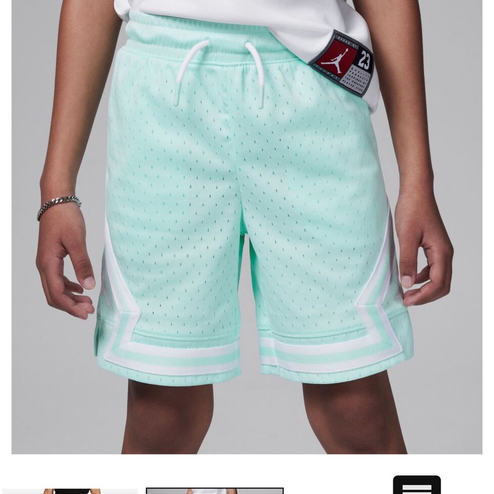 Jordan Mint Colored Athletic Shorts with Elastic Waistband
